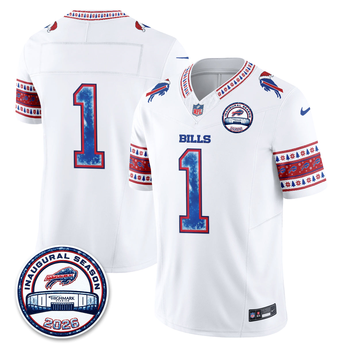 Buffalo Bills Xmas Edition Vapor Jersey - Stitched