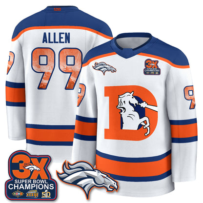 Denver Broncos Fan Gear Edition Hockey Jersey - Stitched