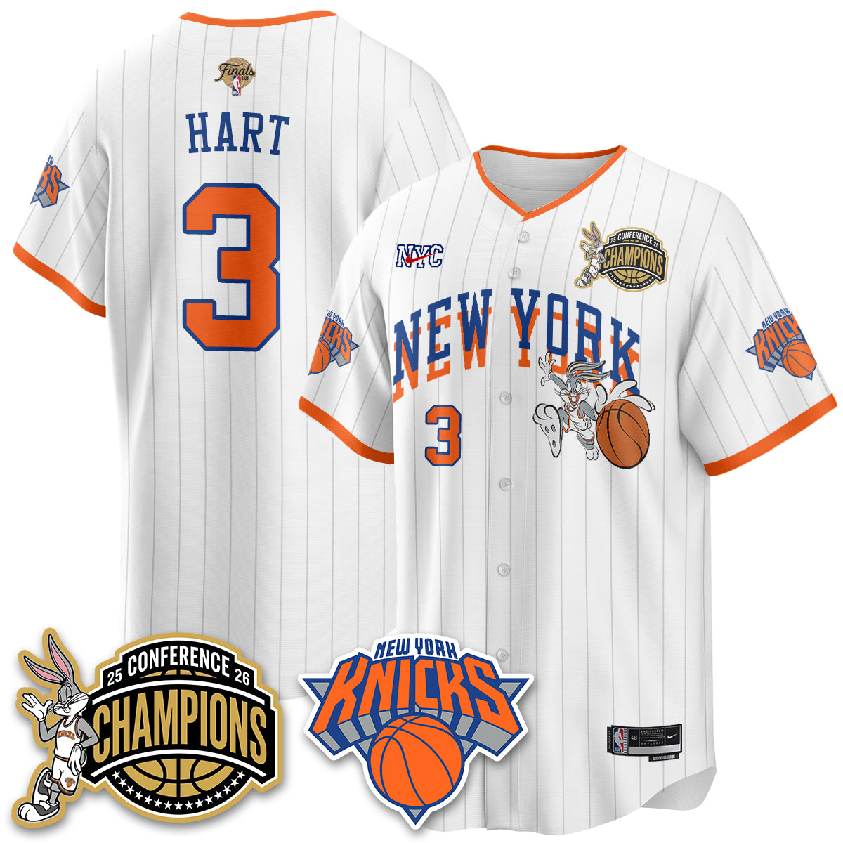 New York Knicks 2026 NBA Finals x Bunny Vapor Jersey V2- Stitched