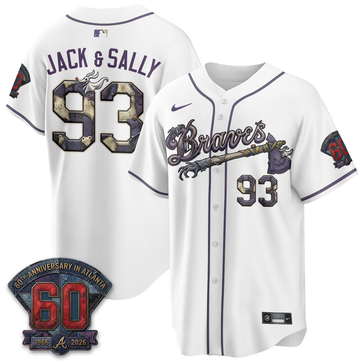 Atlanta Braves Nightmare Edition Vapor Jersey - Stitched