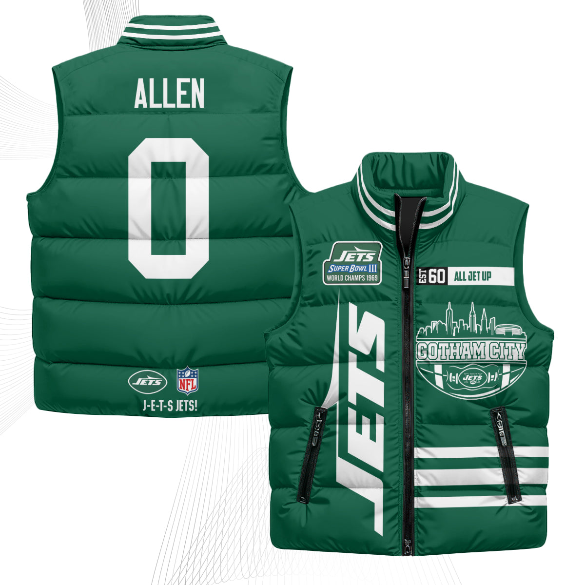 NYJ Gotham City Puffer Vest - Printed