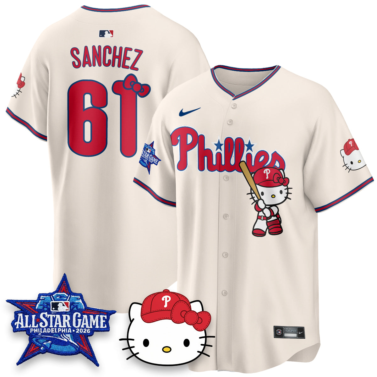 Philadelphia Phillies x Meow Kitty Vapor Limited Jersey V2- Stitched