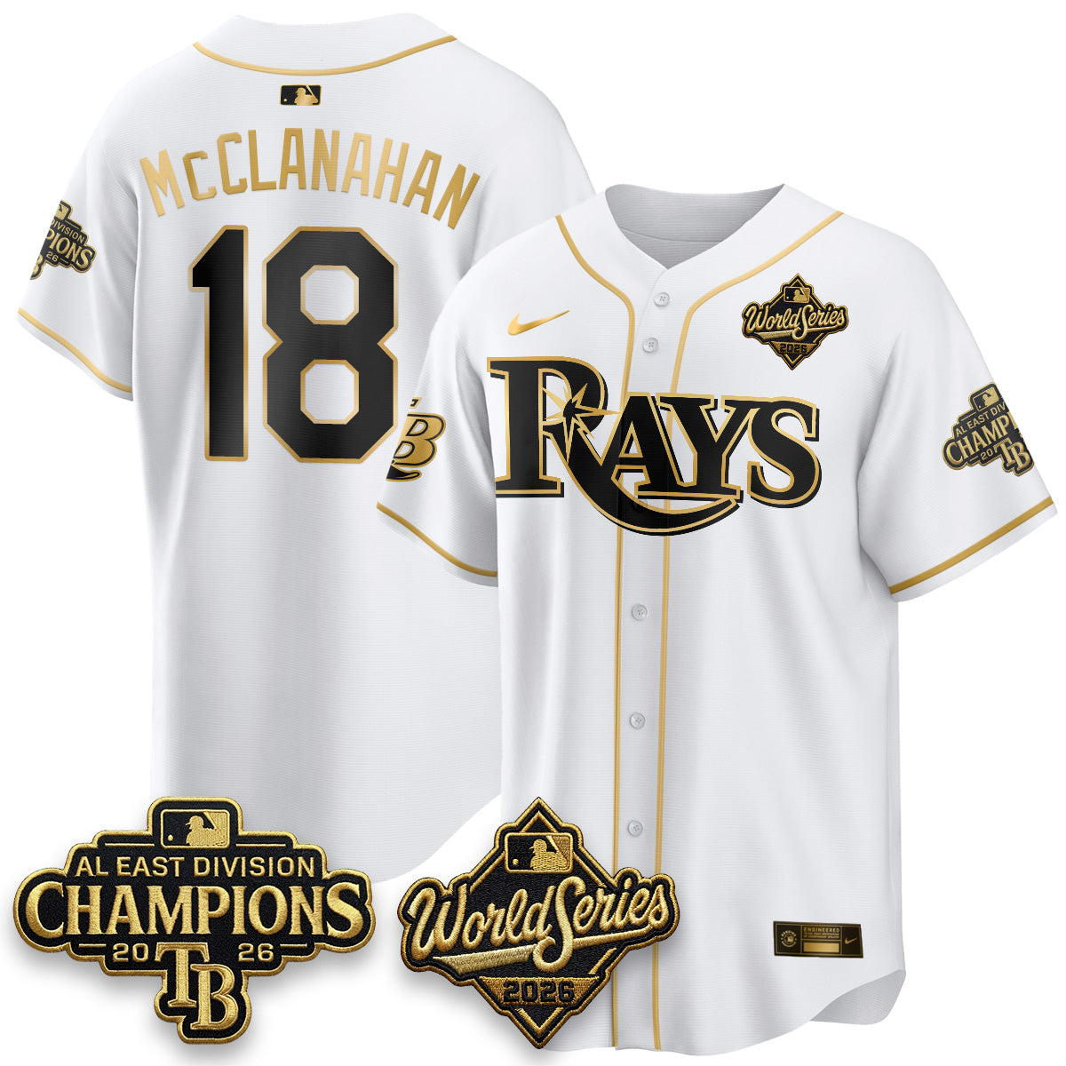 TB 2026 AL Champions Gold Edition Vapor Jersey - Stitched