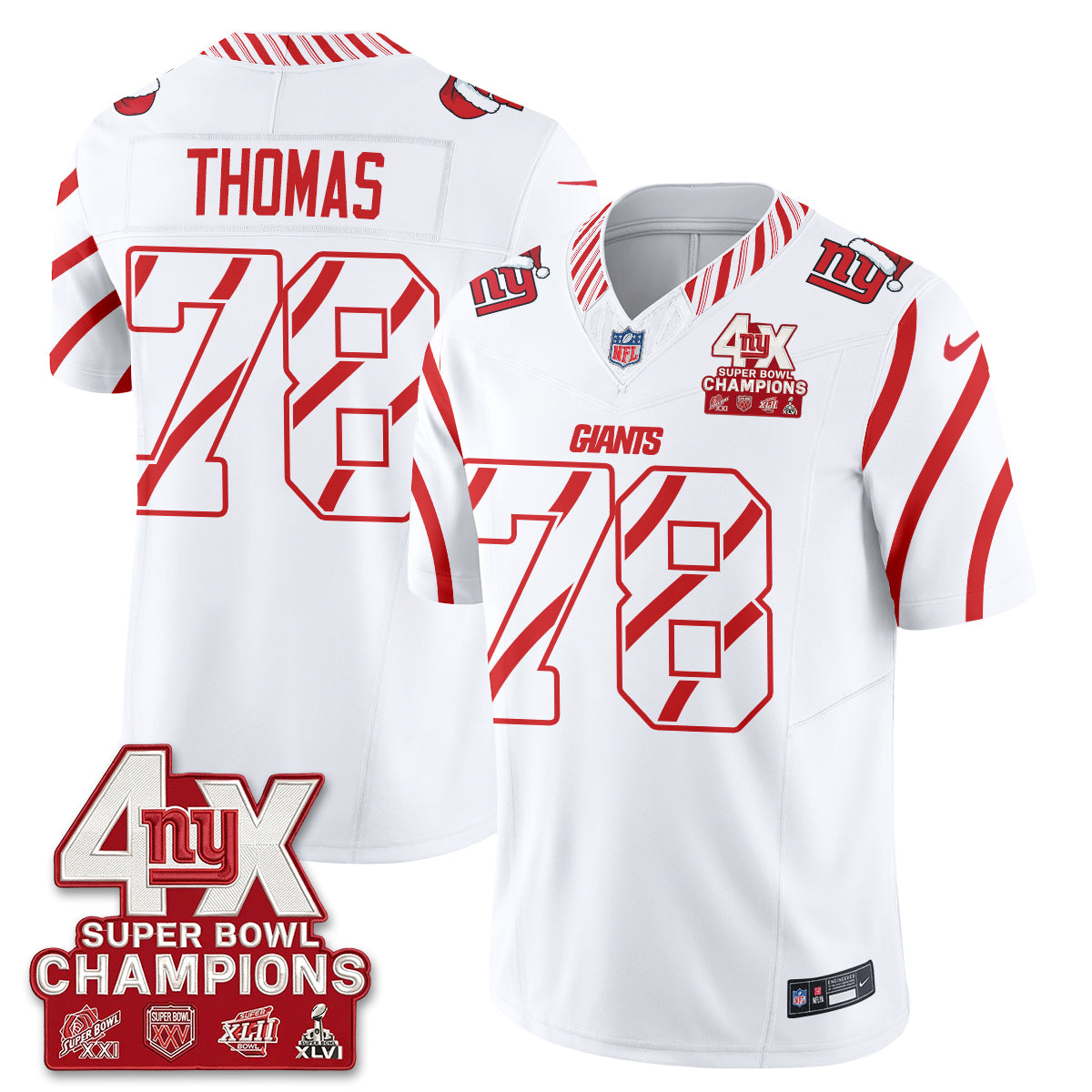 New York Giants  Xmas Edition Vapor Jersey - Stitched