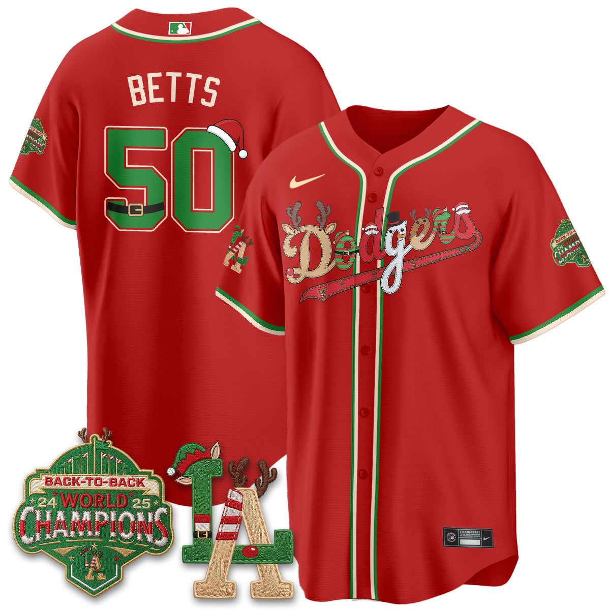 Los Angeles Dodgers 2026 Christmas Edition Vapor Jersey- Stitched