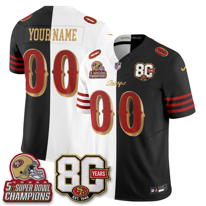 San Francisco 49ers Rivalries Split Edition Vapor Custom Jersey - Stitched