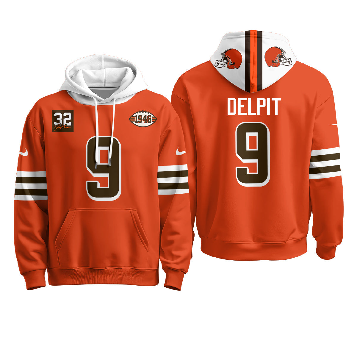 CLE 1946 Anniversary Patch Fleece Hoodie - Printed