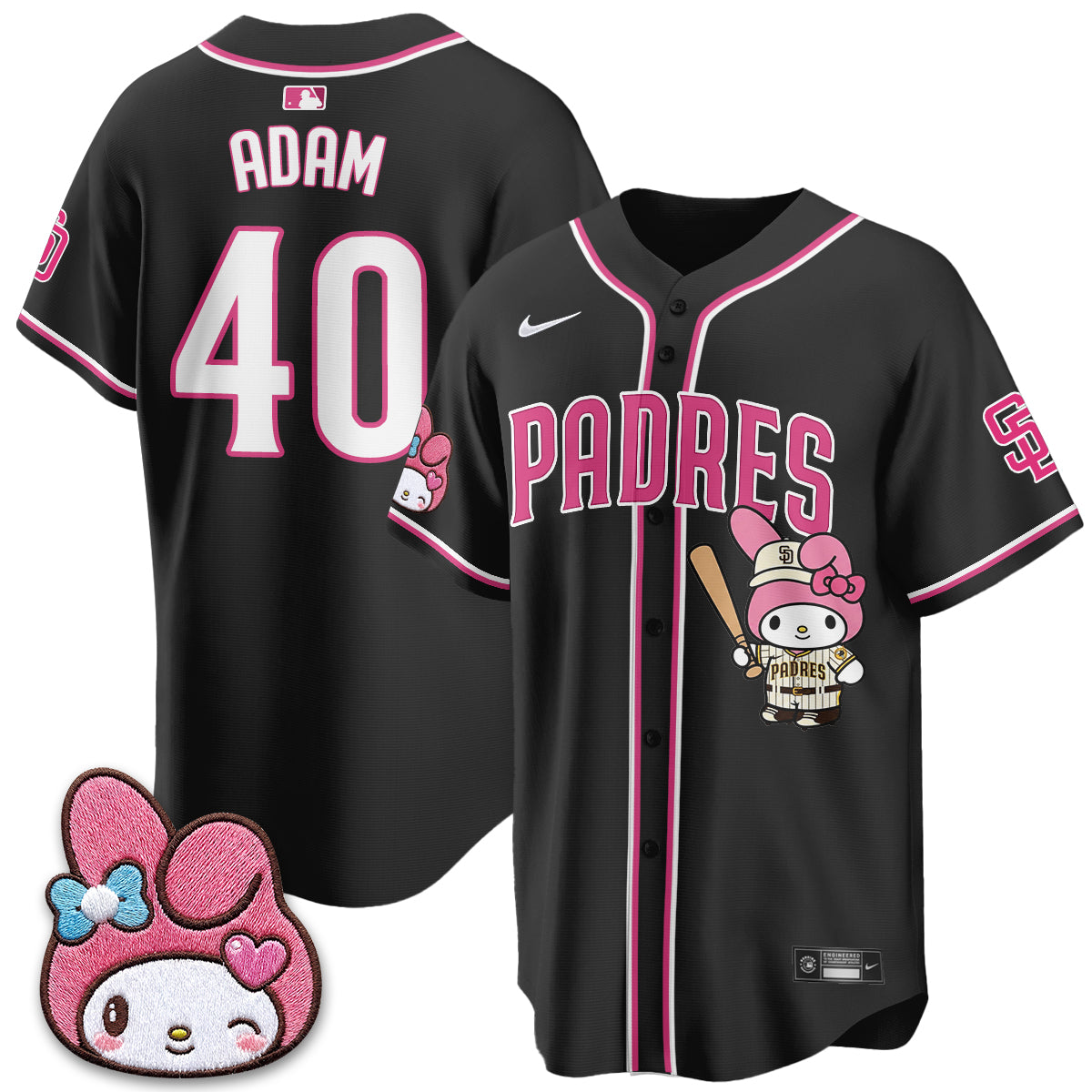 San Diego Padres x Pink Sanrio Friend Vapor Jersey - Stitched