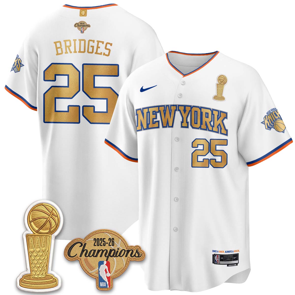 NYK Champions Night Baseball Vapor Jersey - Stitched