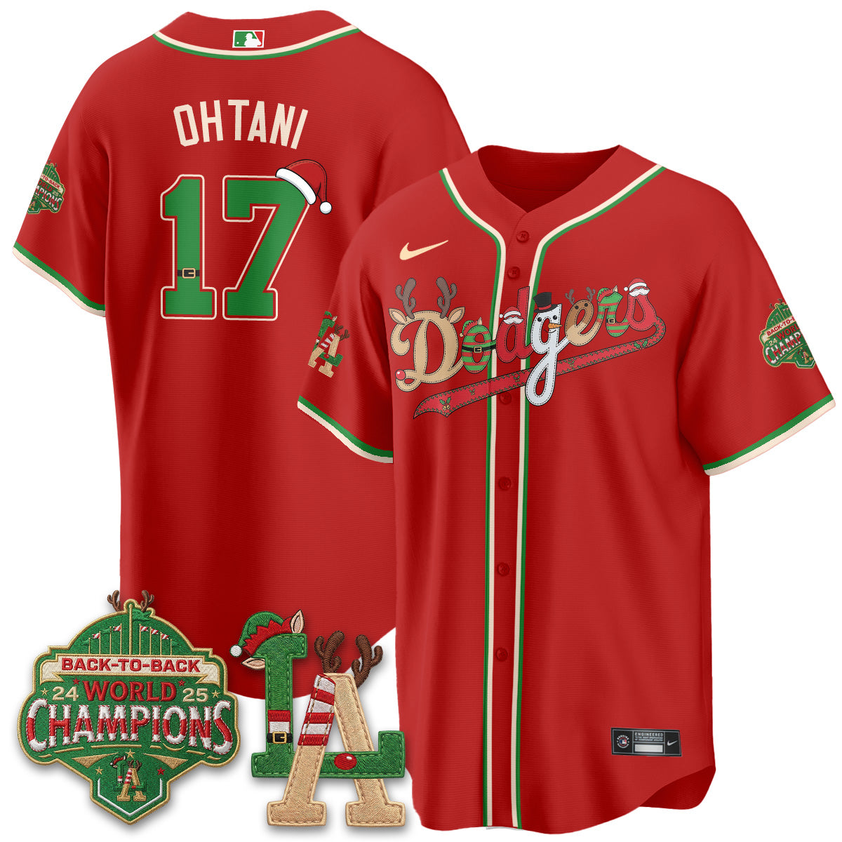 Los Angeles Dodgers 2026 Christmas Edition Vapor Jersey- Stitched