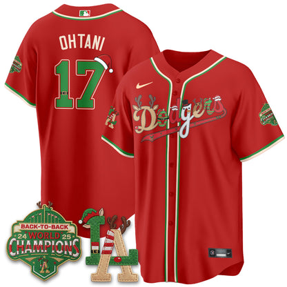 Los Angeles Dodgers 2026 Christmas Edition Vapor Jersey- Stitched