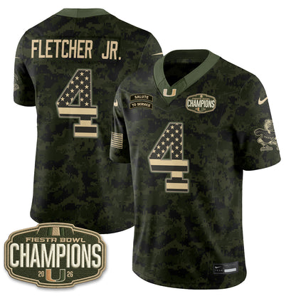 Miami Hurricanes 2026 Salute to Service Vapor Jersey - Stitched