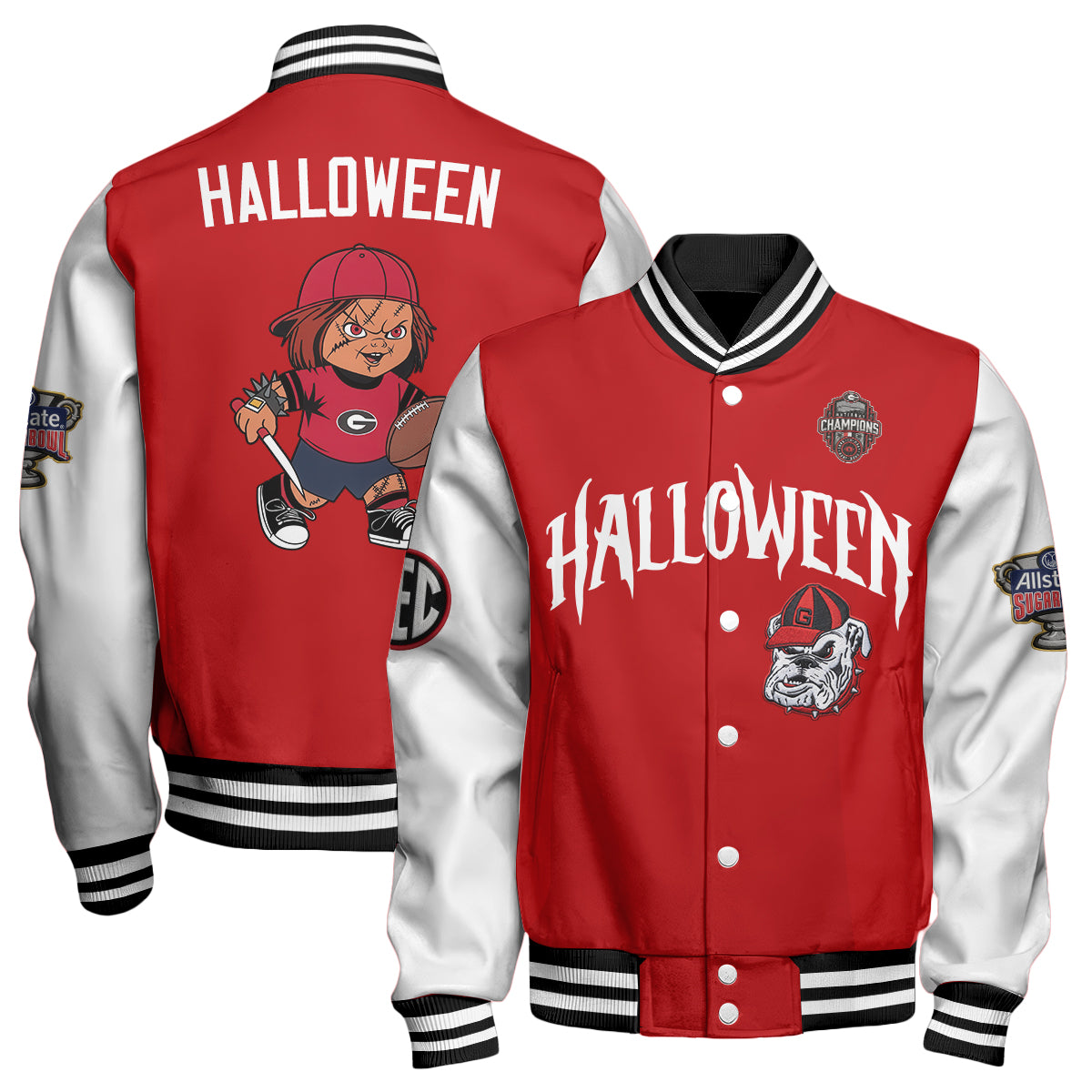 GB x Killer Doll Horror Movie Halloween 2026 Edition Baseball Jacket - Printed