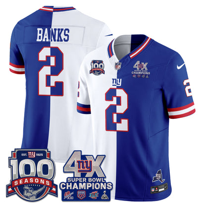 NYG 4X SBowl Split Edition Vapor Jersey - Stitched