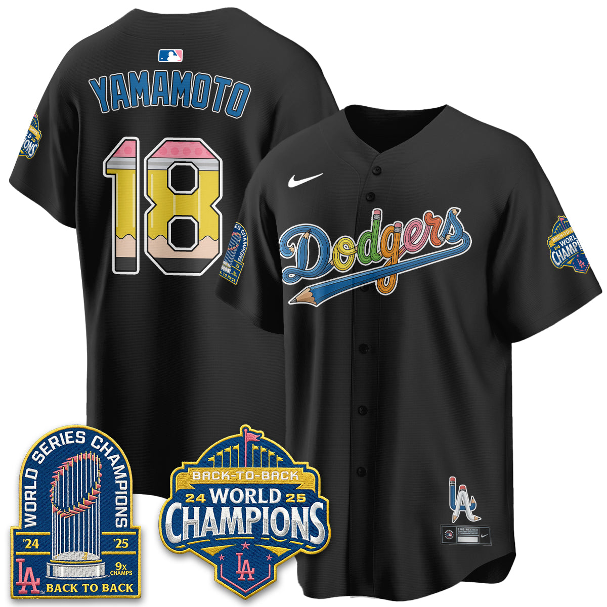 Los Angeles Dodgers x Back to School Style Vapor Jersey - Stitched