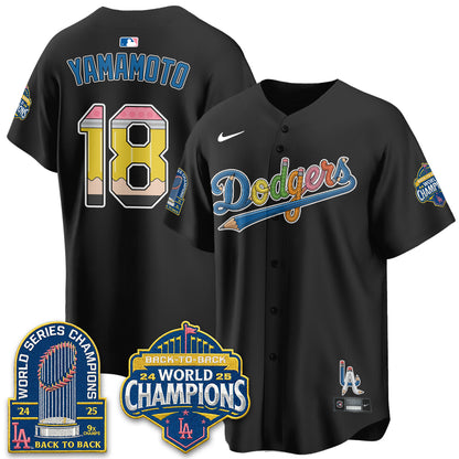 Los Angeles Dodgers x Back to School Style Vapor Jersey - Stitched
