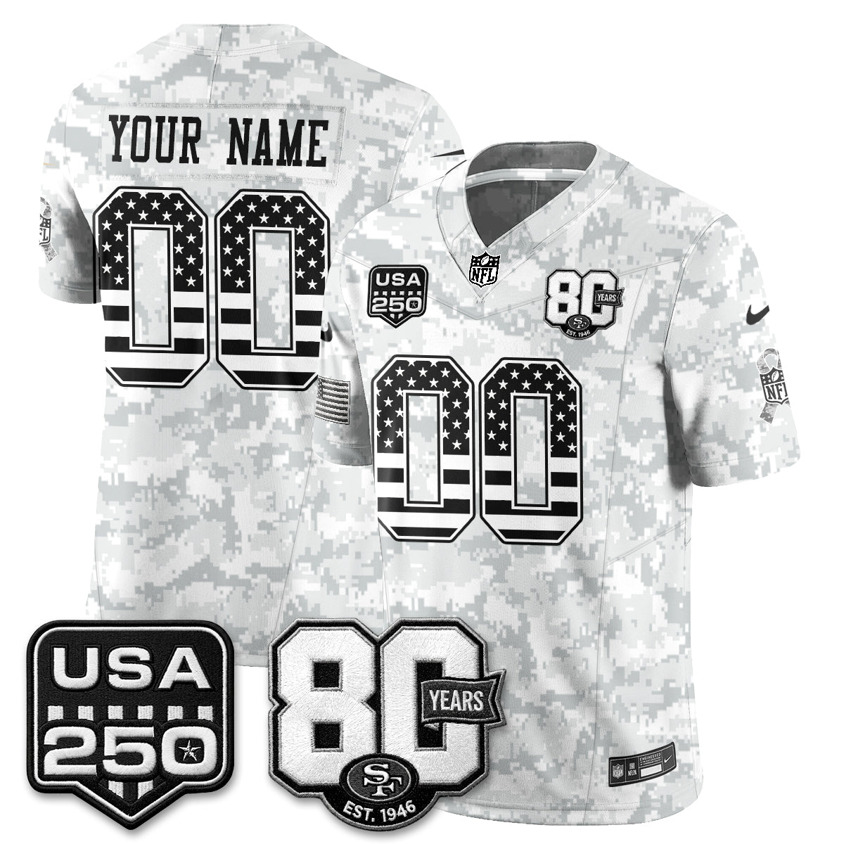 SF 2026 Salute to Service Edition Vapor Custom Jersey - Stitched