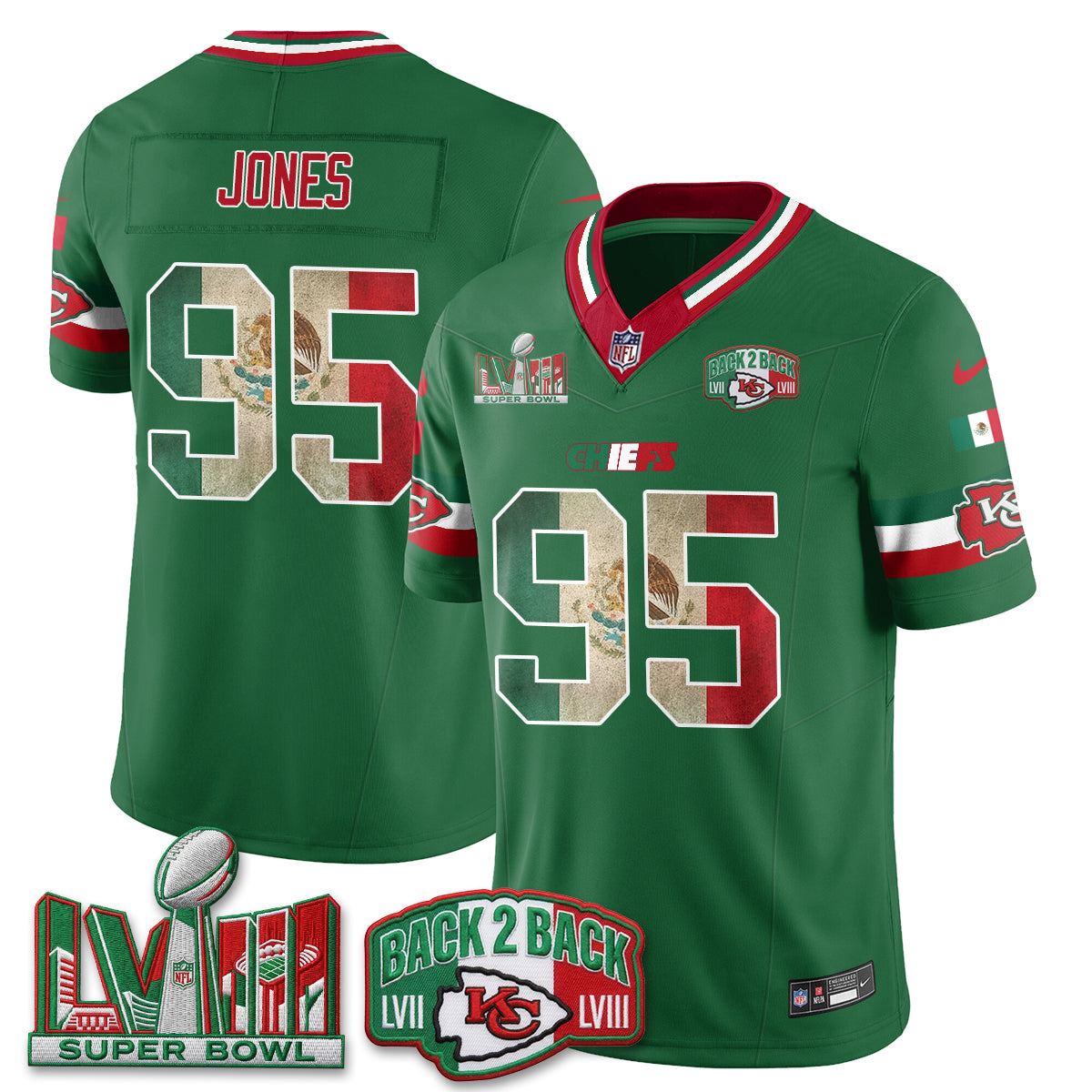 Kansas City Chiefs Mexico Edition Vapor Jersey - Stitched