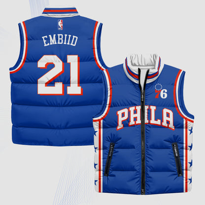 PHI Superteam 24th Season Patch Puffer Vest - Printed