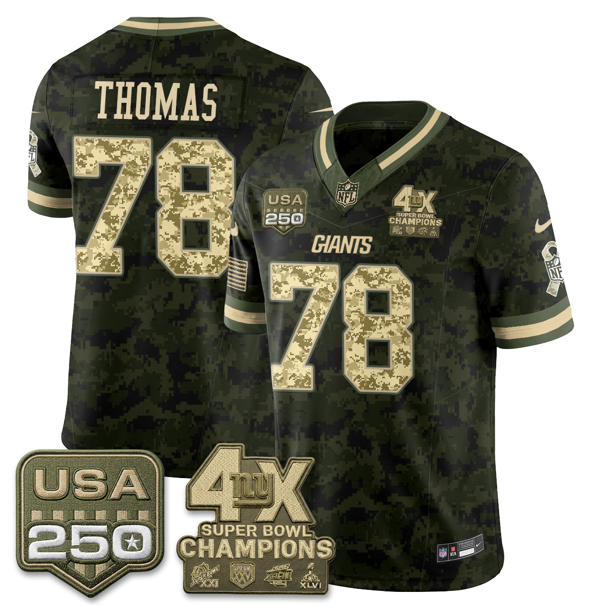 New York Giants 2026 Salute To Service Vapor Jersey - Stitched