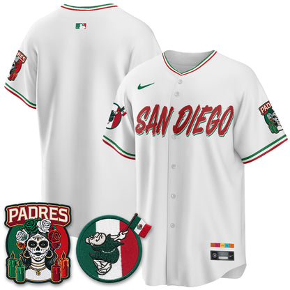San Diego Padres City Connect Mexico Style Vapor Jersey - Stitched