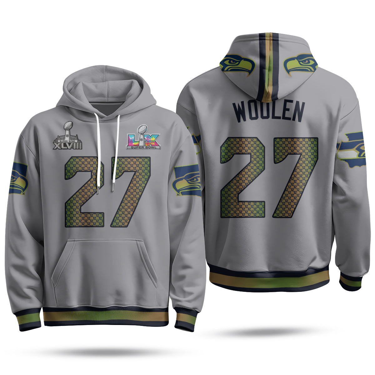 Seattle Seahawks S.Bowl Champs Hoodie - Stitched
