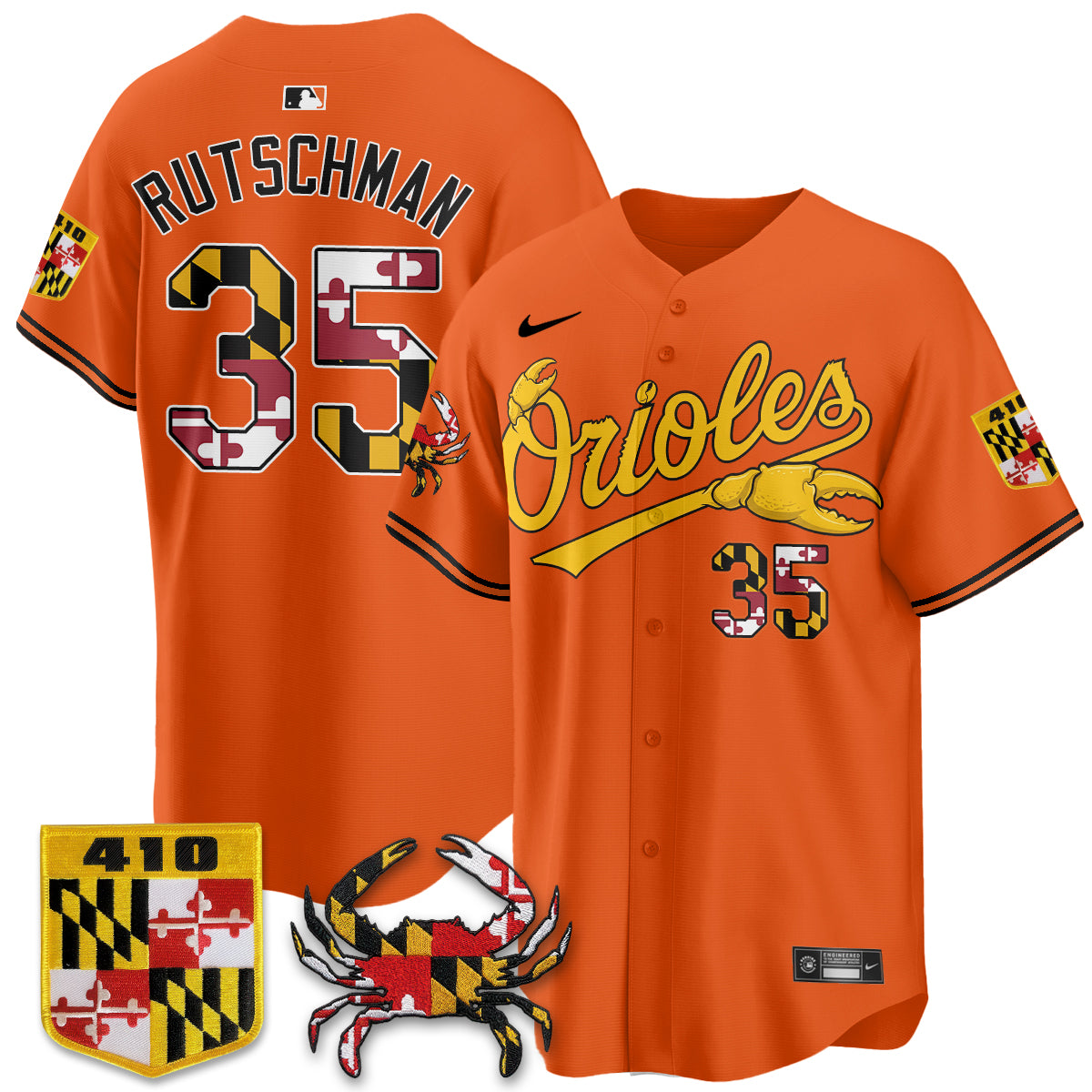 Baltimore Orioles Crab x Maryland Vapor Limited Jersey - Stitched
