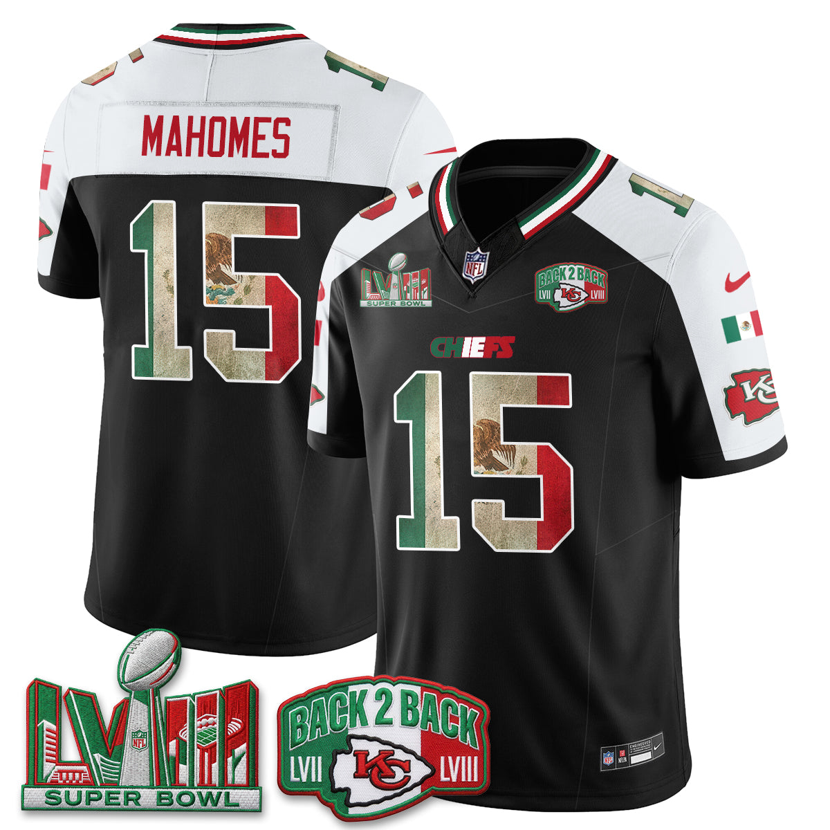 Kansas City Chiefs Mexico Edition Vapor Jersey - Stitched