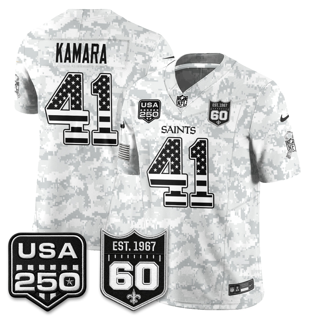 New Orleans Saints 2026 Salute to Service Vapor Jersey - Stitched