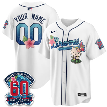 Atlanta Braves x Meow Aloha Spirit Vapor Custom Jersey - Stitched