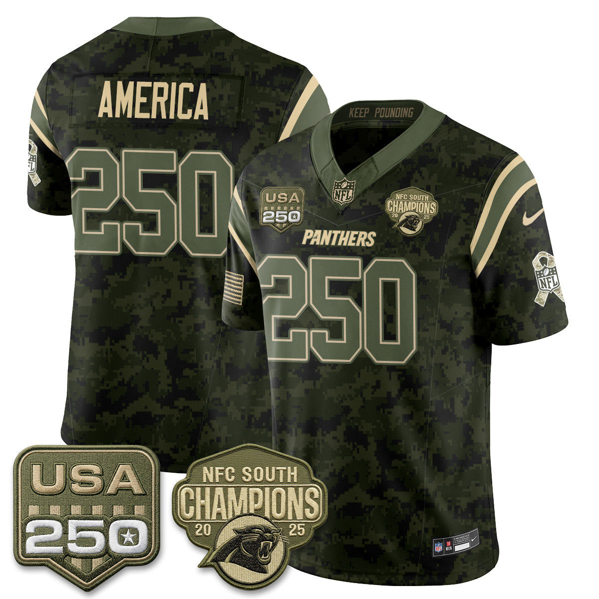 Carolina Panthers 2026 Salute To Service Edition Vapor Jersey - Stitched