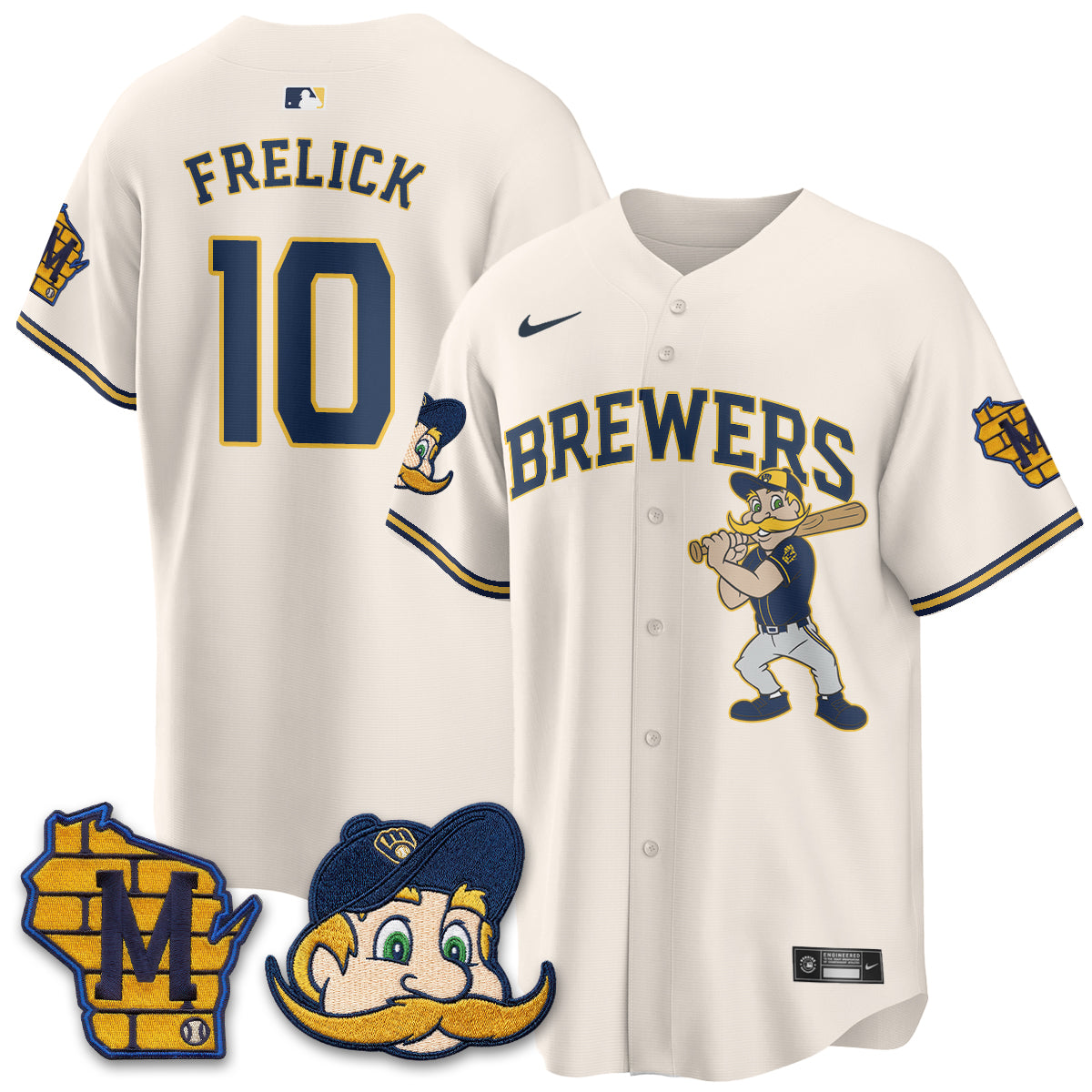 Milwaukee Brewers Bernie Edition Vapor Jersey - Stitched