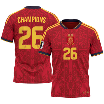 Spain 2026 Soccer Champions Vapor Jersey V2- Printed