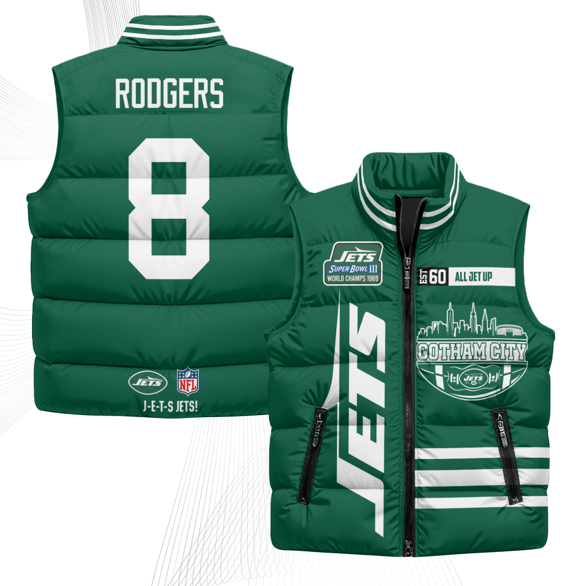 NYJ Gotham City Puffer Vest - Printed