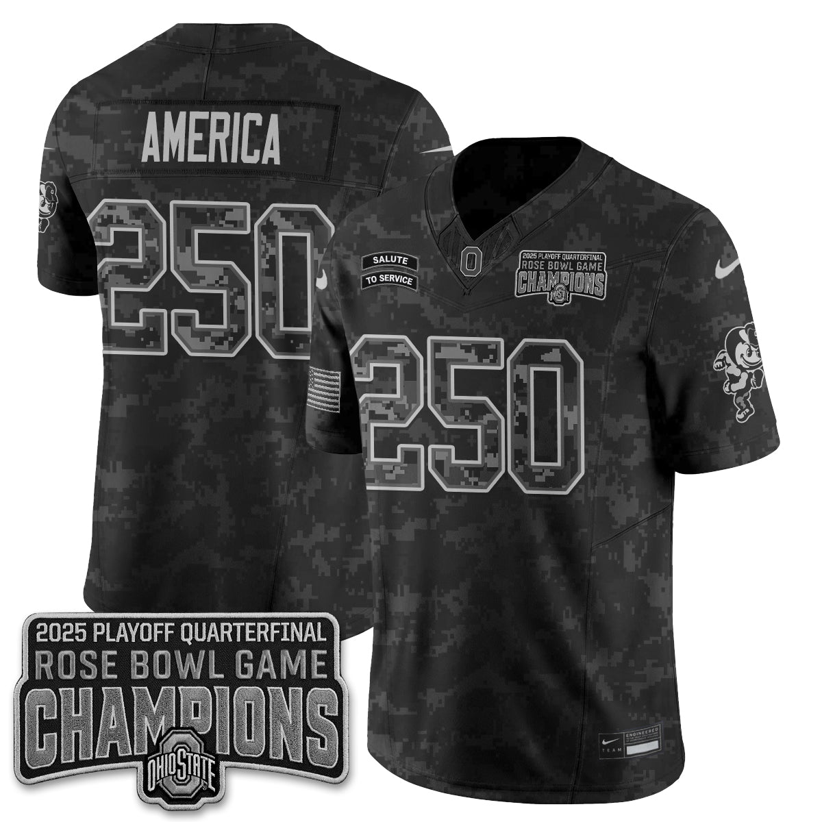 Ohio State Buckeyes 2026 Salute to Service Vapor Jersey - Stitched