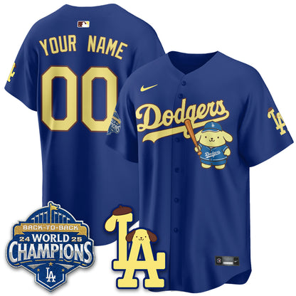 Los Angeles Dodgers Pompompurin Edition Vapor Custom Jersey - Stitched