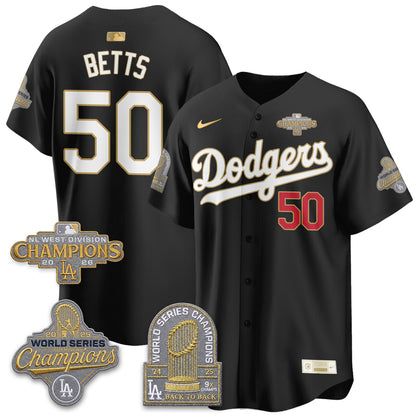 Los Angeles Dodgers 2026 NL West Champs Gold Vapor Jersey- Stitched