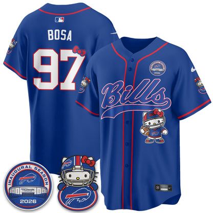 Buffalo Bills x Meow  Vapor Baseball Jersey - Stitched