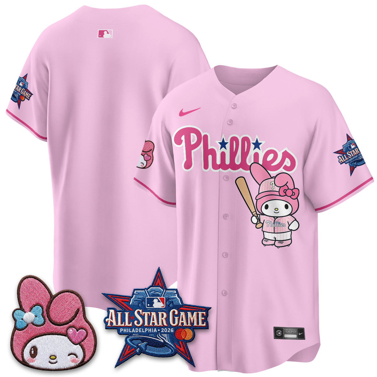 Philadelphia Phillies x Pink Sanrio Friends Edition Vapor Jersey - Stitched