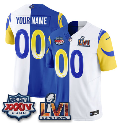 Los Angeles Rams Split Vapor Custom Jersey - Stitched