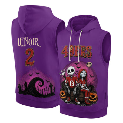 SF x Skeleton Gentleman & Rag Doll Bride Edition Sleeveless Hoodie Tank Top - Printed