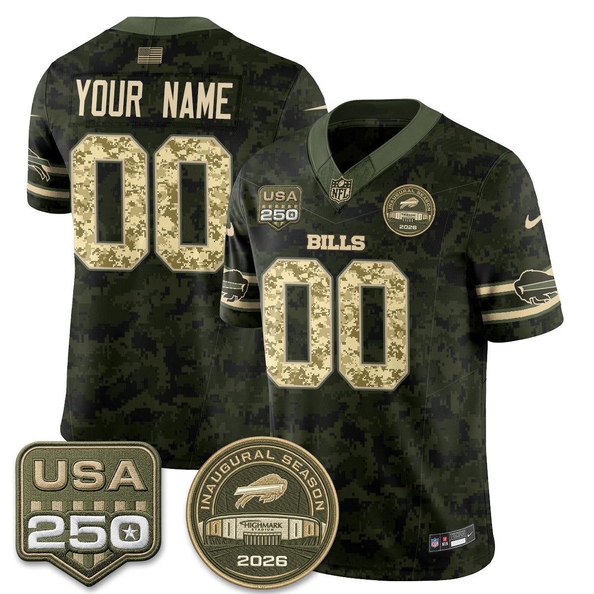 Buffalo Bills 2026 Salute to Service Edition Vapor Custom Jersey V2- Stitched