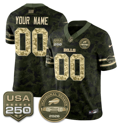 Buffalo Bills 2026 Salute to Service Edition Vapor Custom Jersey V2- Stitched