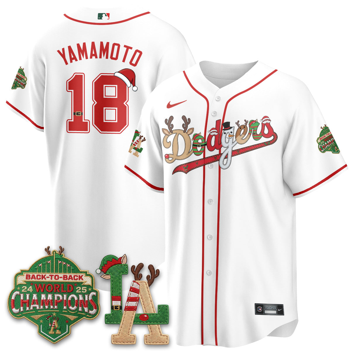 Los Angeles Dodgers 2026 Christmas Edition Vapor Jersey- Stitched
