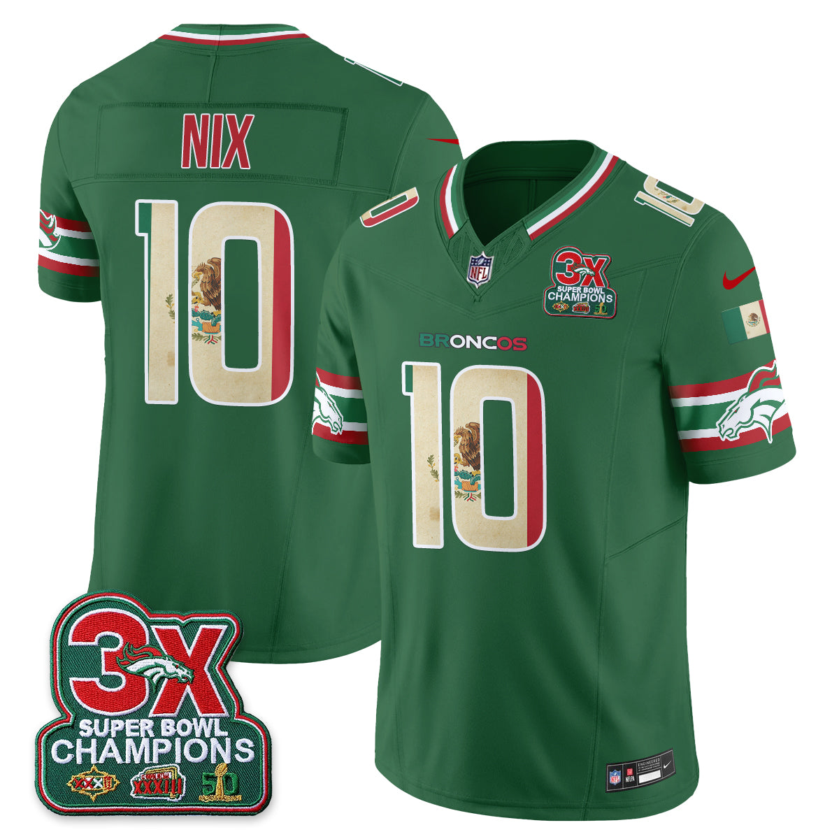Denver Broncos Mexico Edition Vapor Jersey - Stitched