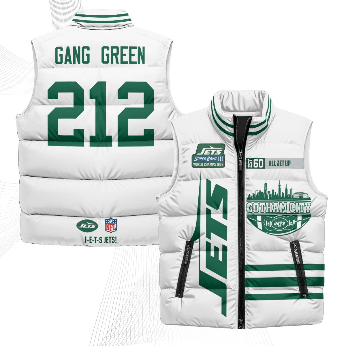 NYJ Gotham City Puffer Vest - Printed