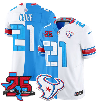 Houston Texans 2026 Rivalries Split Vapor Jersey - Stitched