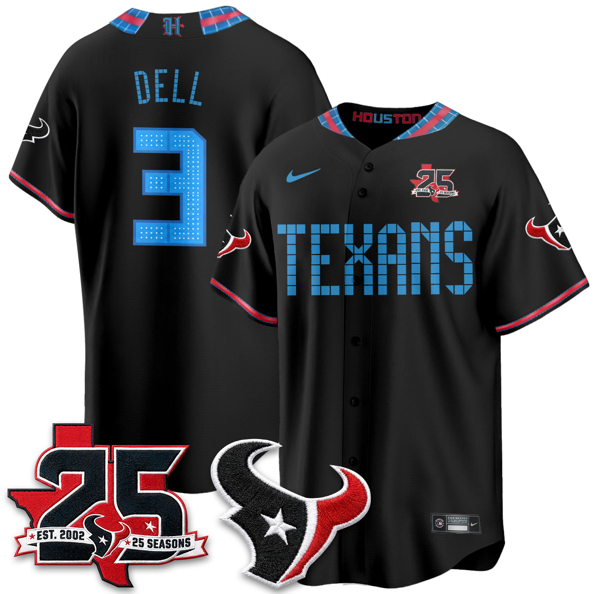 Houston Texans 2026 Rivalries Baseball Vapor Jersey - Stitched