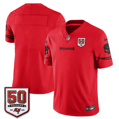Tampa Bay Buccaneers Skull 50 Seasons Edition Vapor Jersey - Stitched