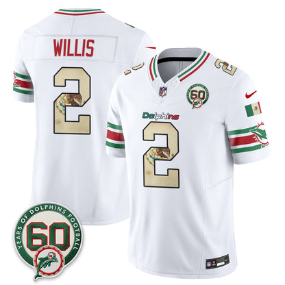Miami Dolphins Mexico Edition Vapor Jersey - Stitched